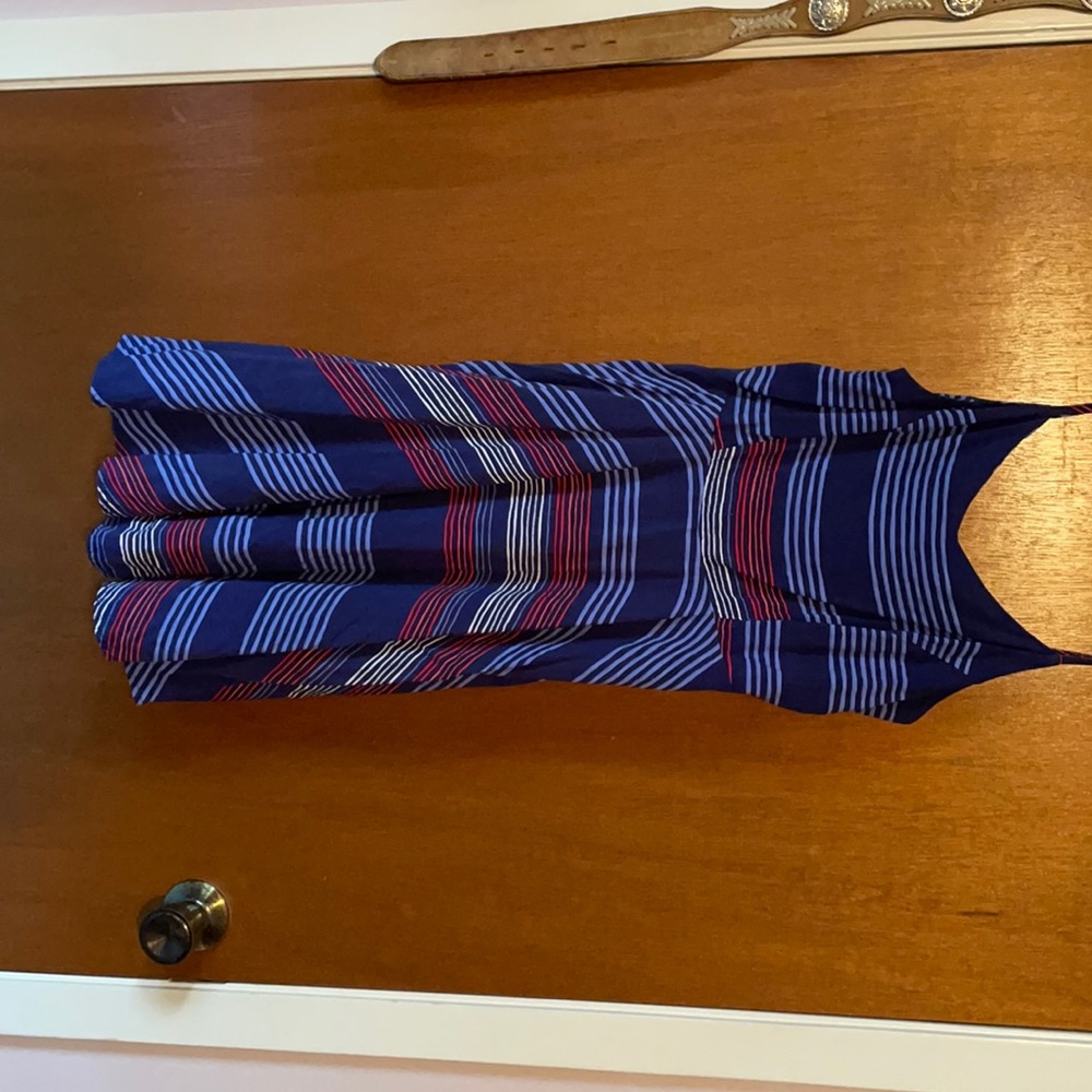 Blue red and white medium dress